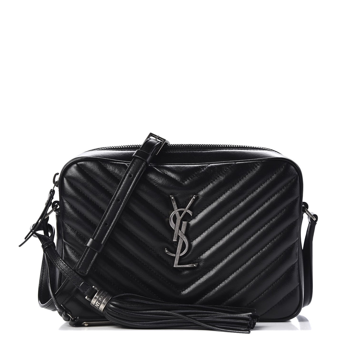 Calfskin Matelasse Monogram Lou Camera Bag Black