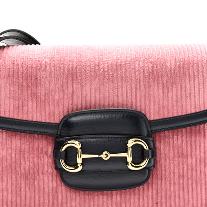 Gucci Lanzo Stretch Cord Azalea Calfskin Horsebit 1955 Shoulder Bag Lipstick Rose Blue 8 of 10