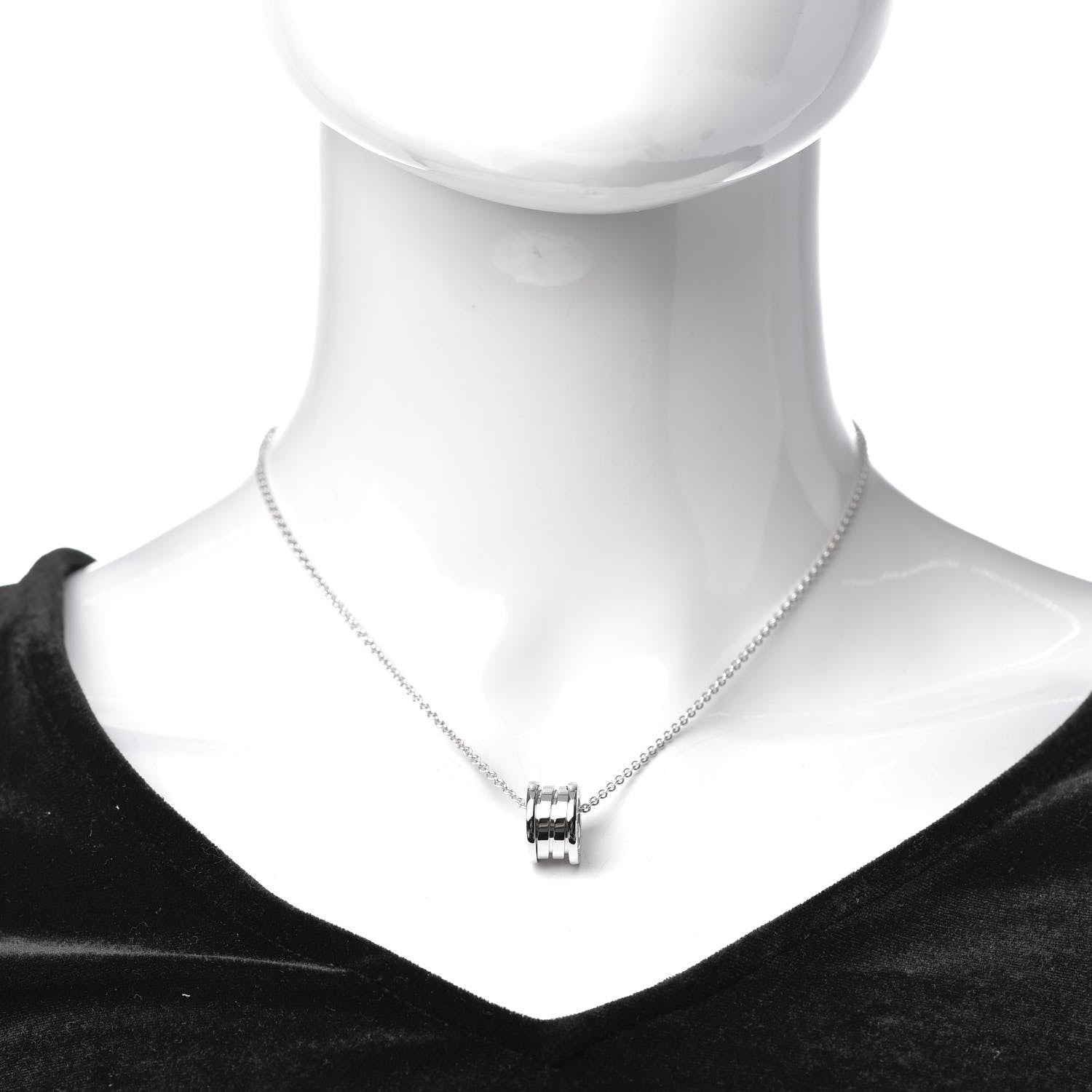 Bulgari 18K White Gold B.Zero1 Pendant Necklace 2 of 4