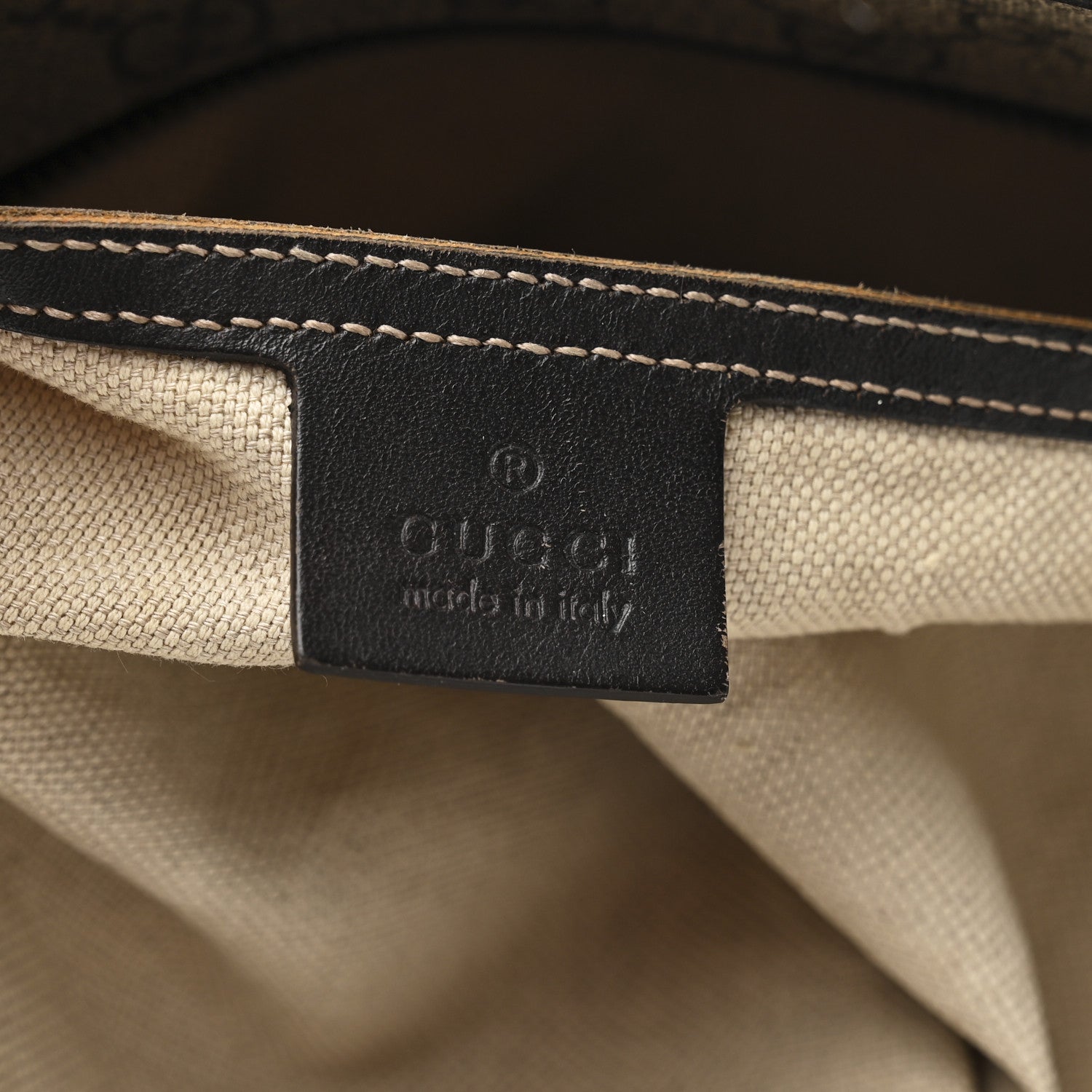 Gucci GG Supreme Monogram Large Zippered Shopping Tote Dark Brown 6 of 13