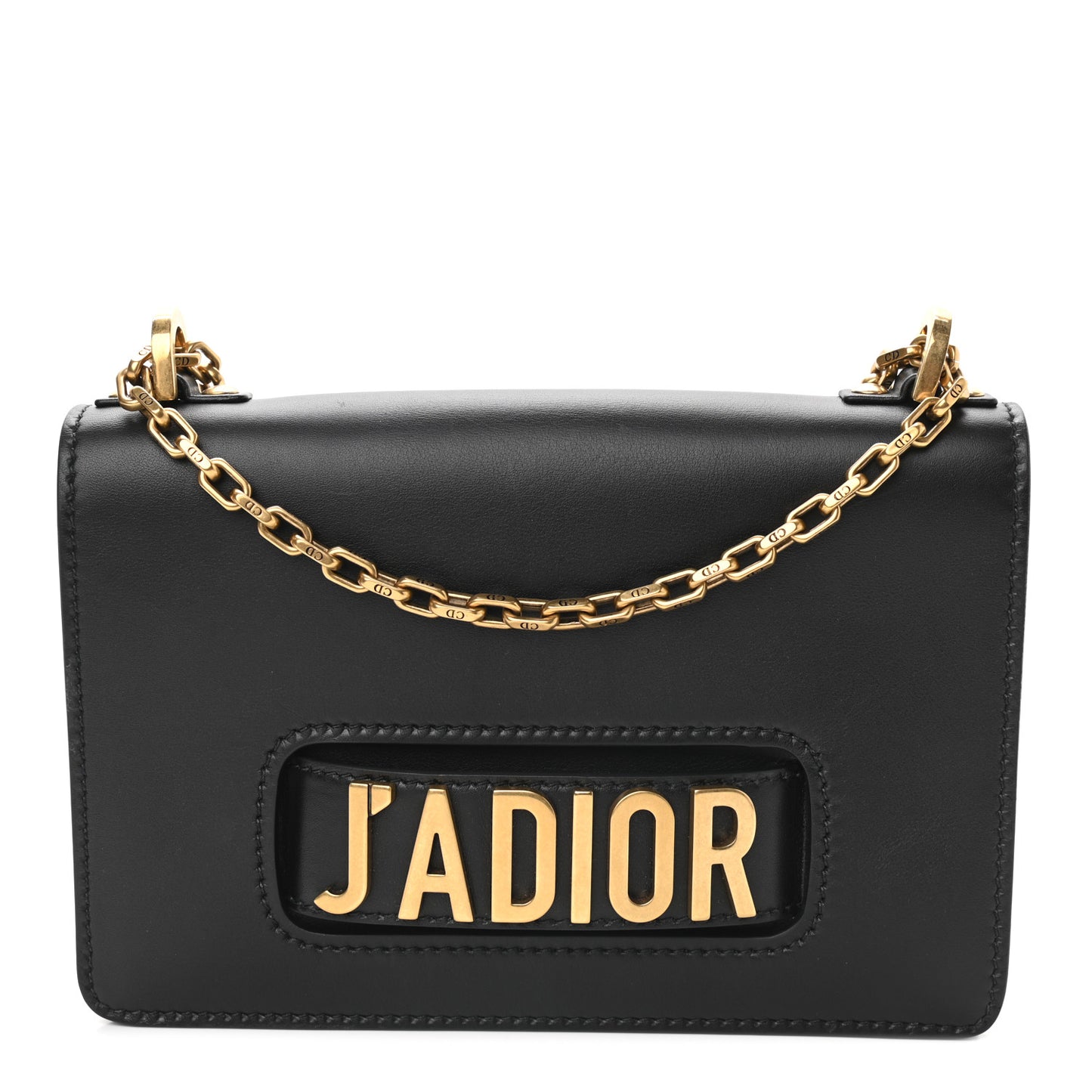 Calfskin J'Adior Chain Flap Bag Black