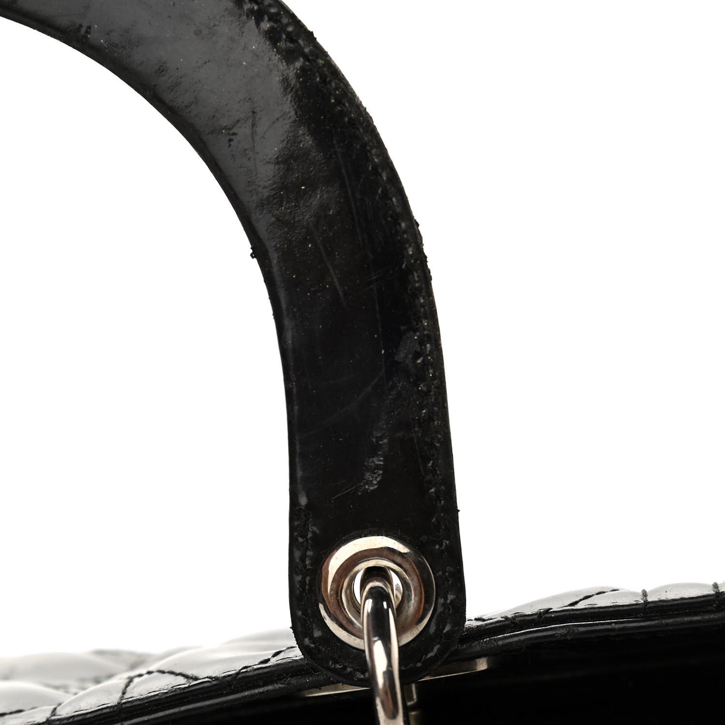 Patent Cannage Large Lady Dior Black