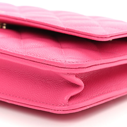Chanel Caviar Quilted Wallet on Chain WOC Fuchsia 11 of 11