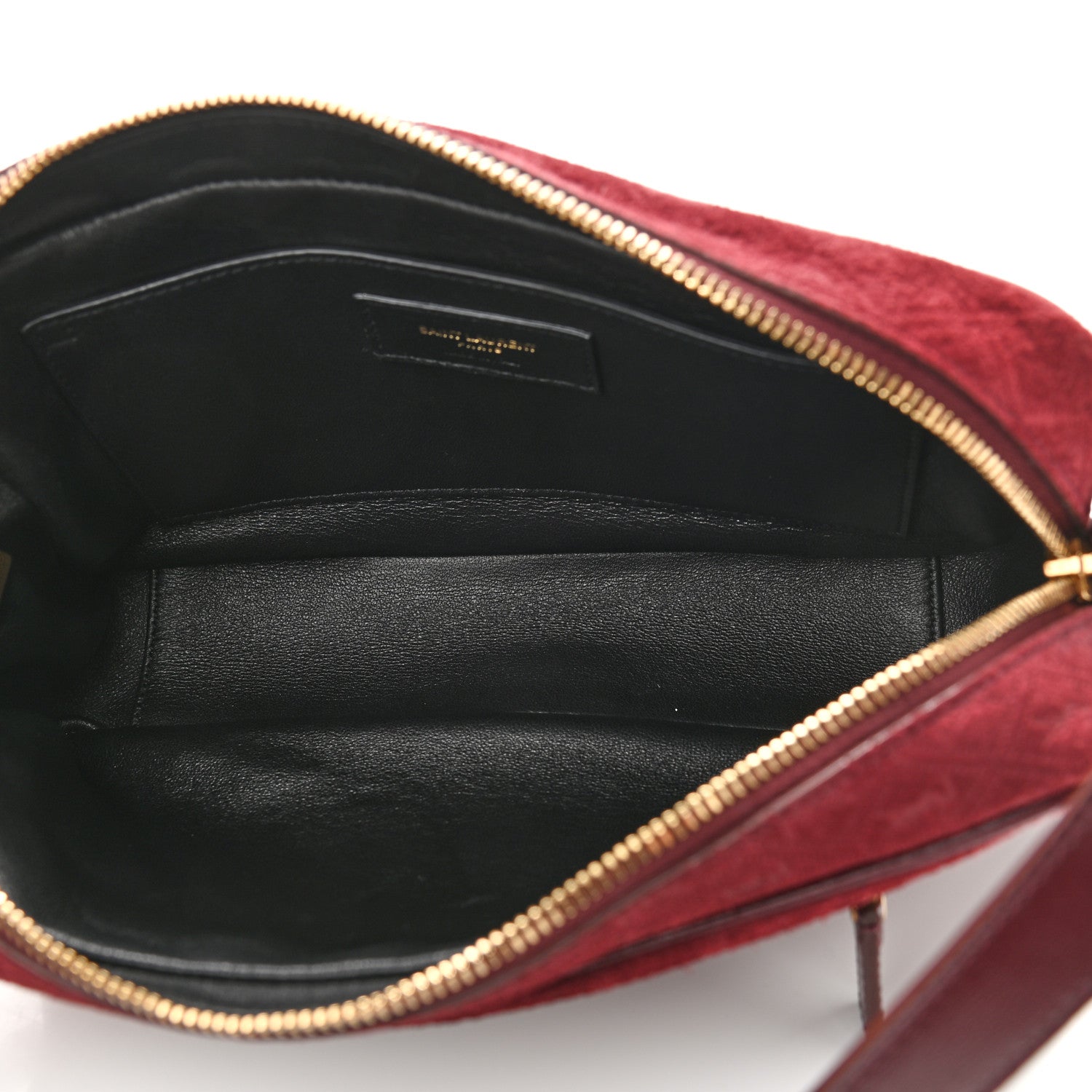 Saint Laurent Suede Monogram All Over Camera Bag Burgundy 5 of 10