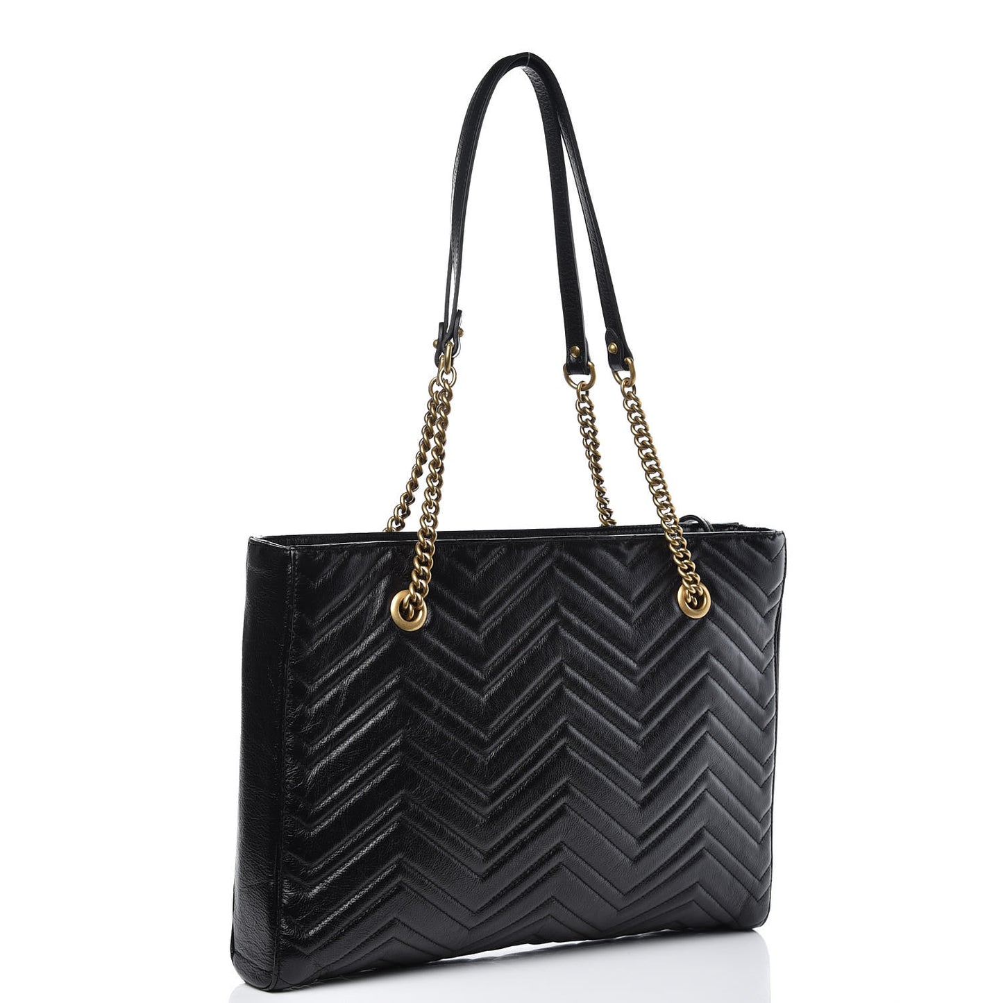 Vintage Calfskin Matelasse Medium GG Marmont Slim Tote Black