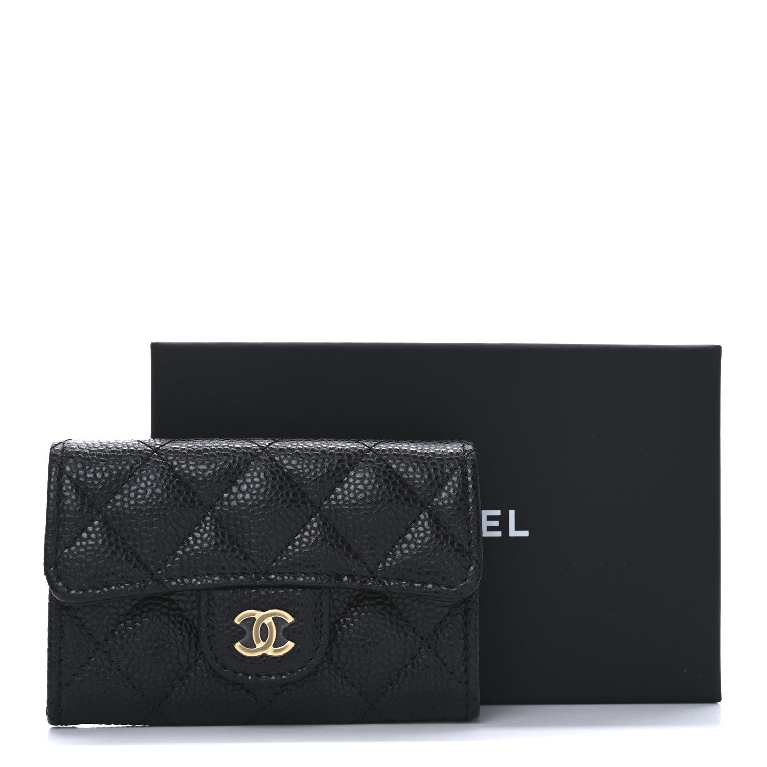 Chanel Caviar Quilted Flap Card Holder Wallet Black 9 of 9