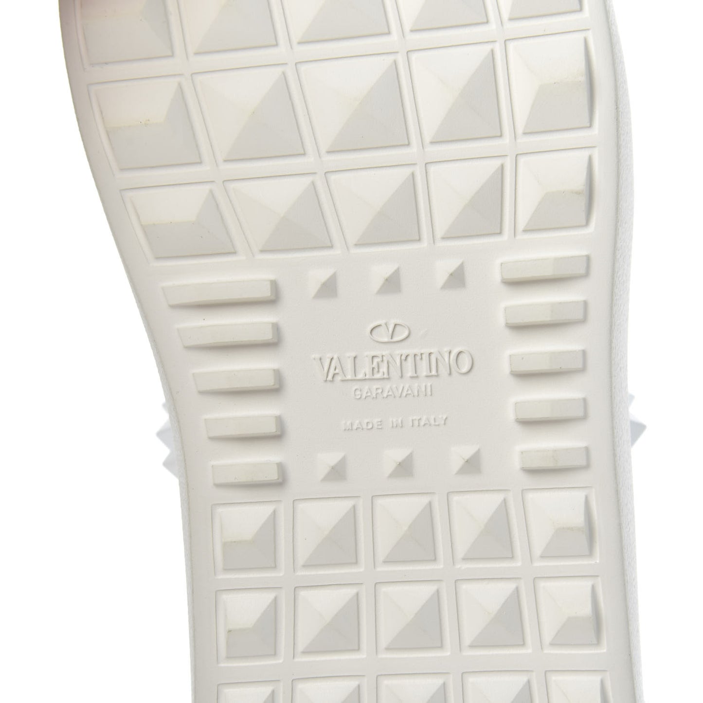 X UNDERCOVER Calfskin Womens Untitled Rockstud Open Sneakers 41 White