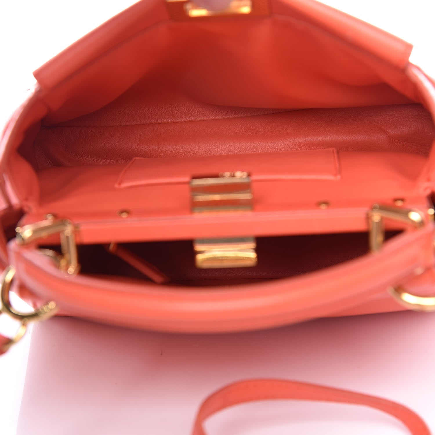 Fendi Nappa Mini Peekaboo Iconic Satchel Azalea 5 of 11