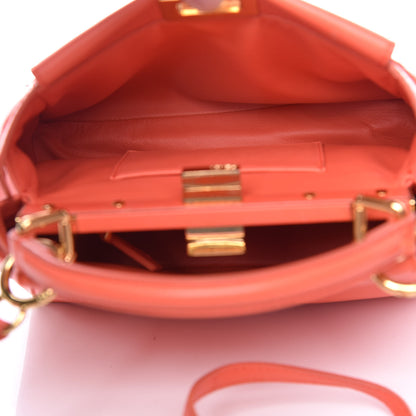 Fendi Nappa Mini Peekaboo Iconic Satchel Azalea 5 of 11