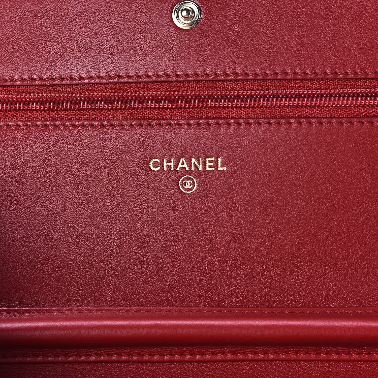 Chanel Calfskin Chevron Quilted Boy Wallet On Chain WOC Red 6 of 11