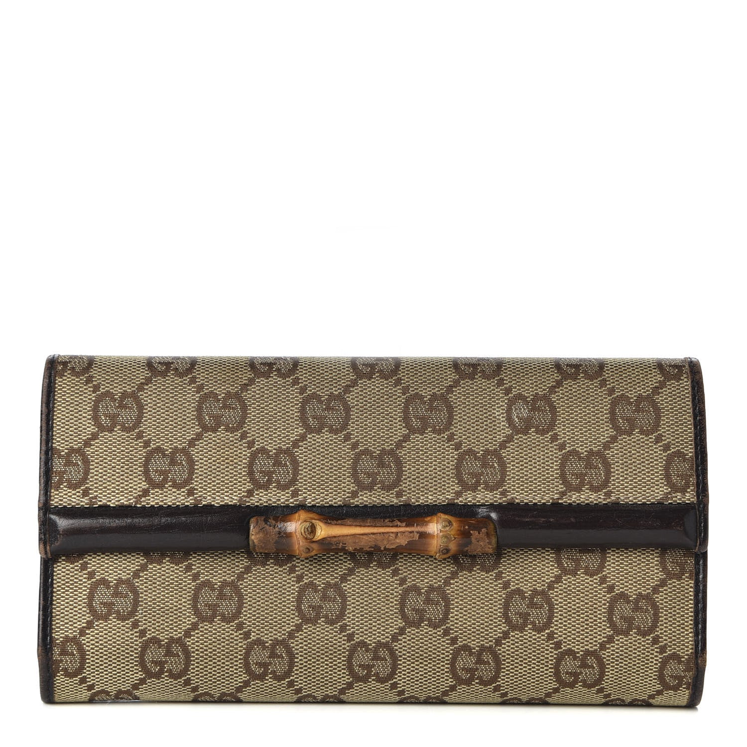 Gucci Monogram Bamboo Wallet Dark Brown 1 of 8