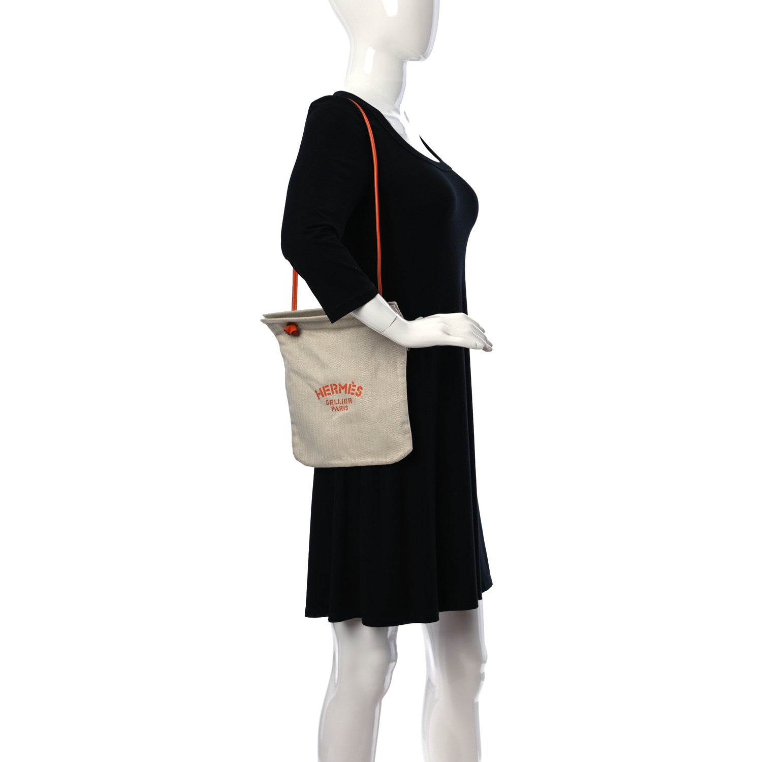 Hermes Canvas Swift Aline Grooming Bag Orange 2 of 9
