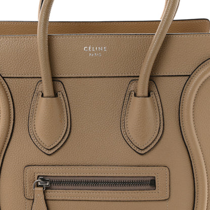Celine Drummed Calfskin Micro Luggage Dune 8 of 11