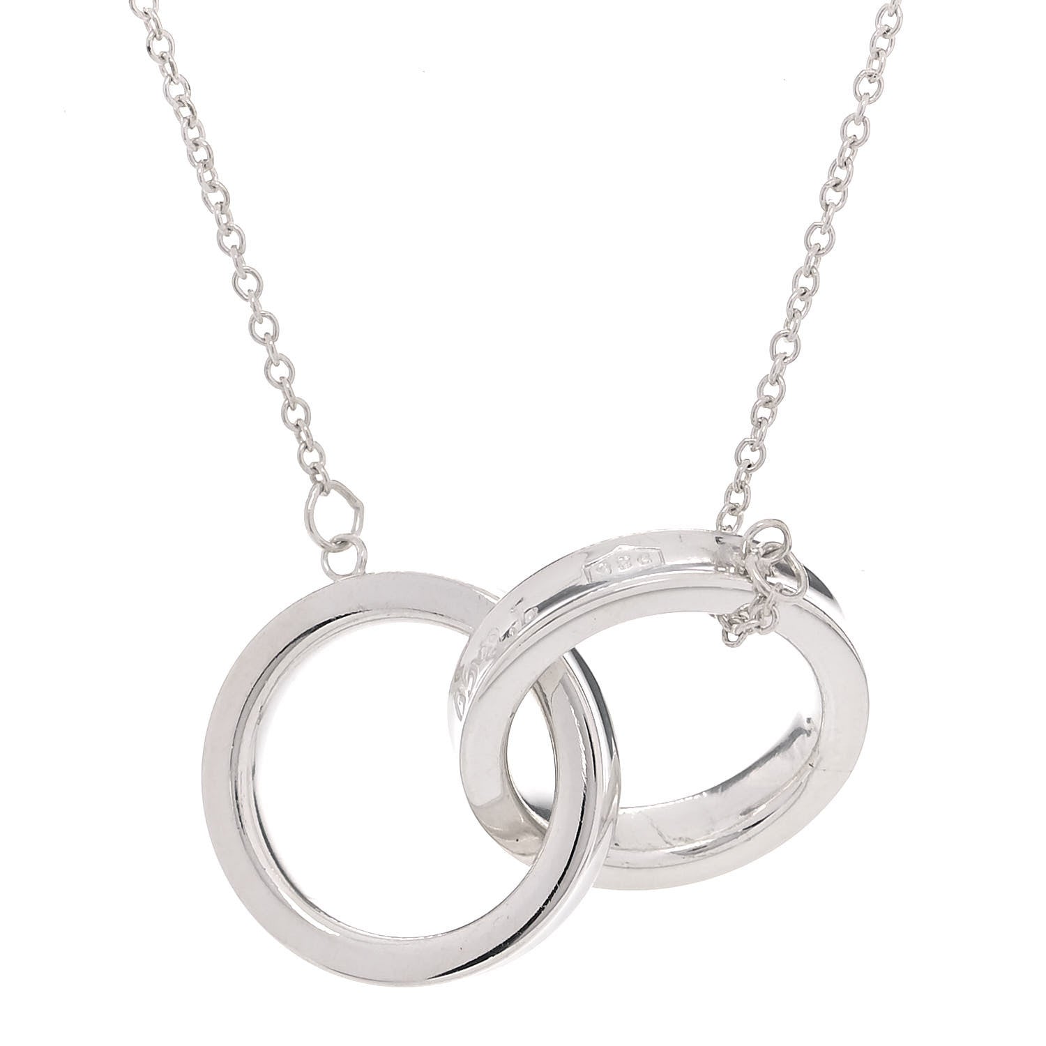 Tiffany Sterling Silver 1837 Interlocking Circles Pendant Necklace 3 of 8