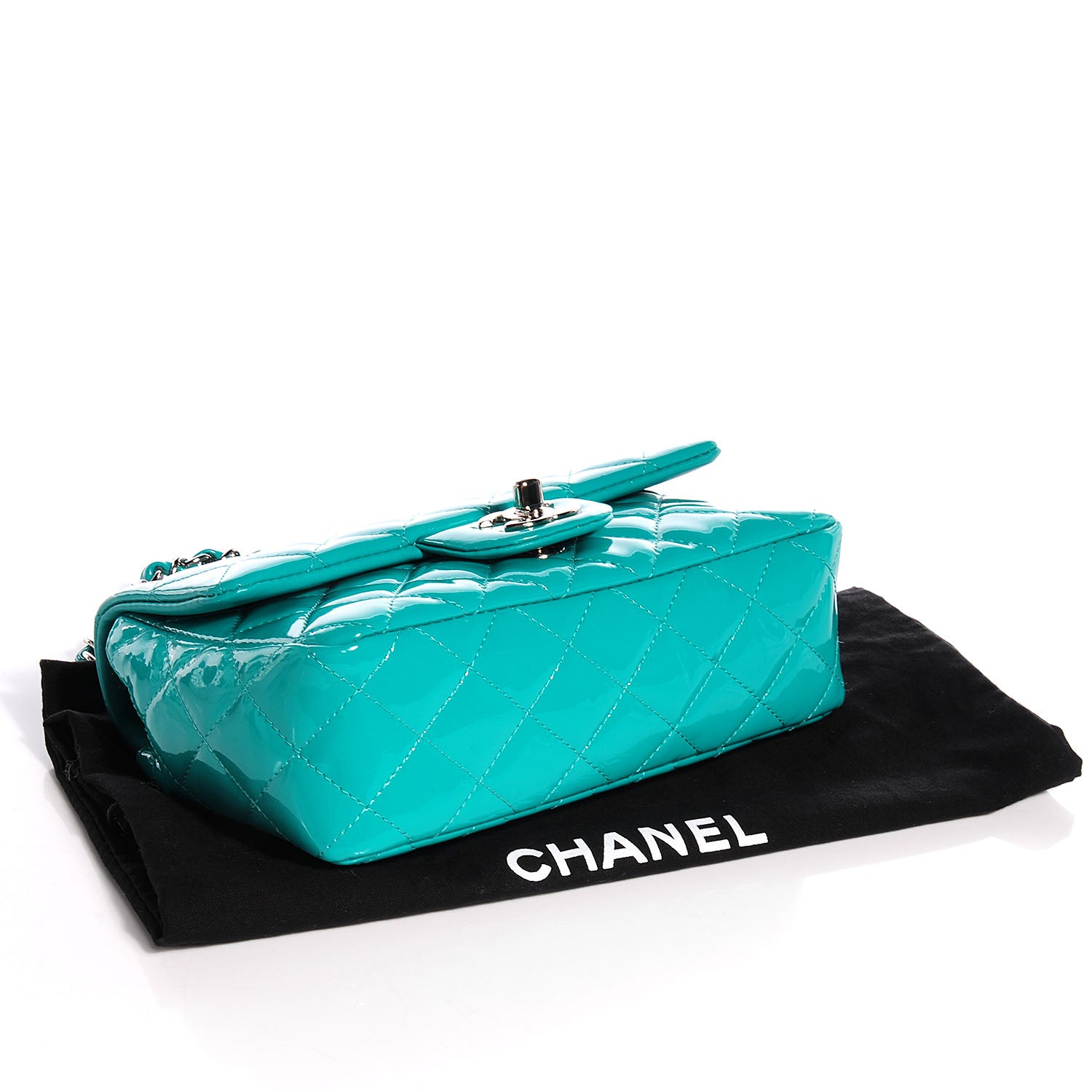 Chanel Patent Quilted Mini Flap Green 4 of 8