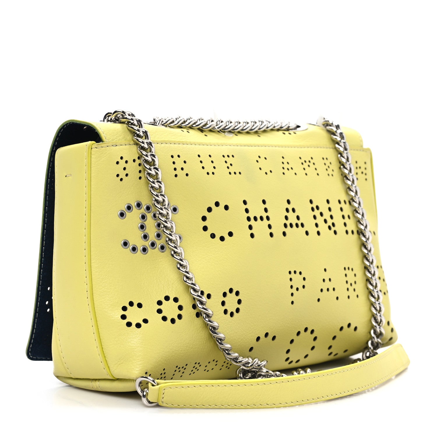 Chanel Calfskin Piercing Light Flap Bag  Yellow 3 of 13