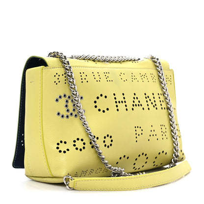 Chanel Calfskin Piercing Light Flap Bag  Yellow 3 of 13
