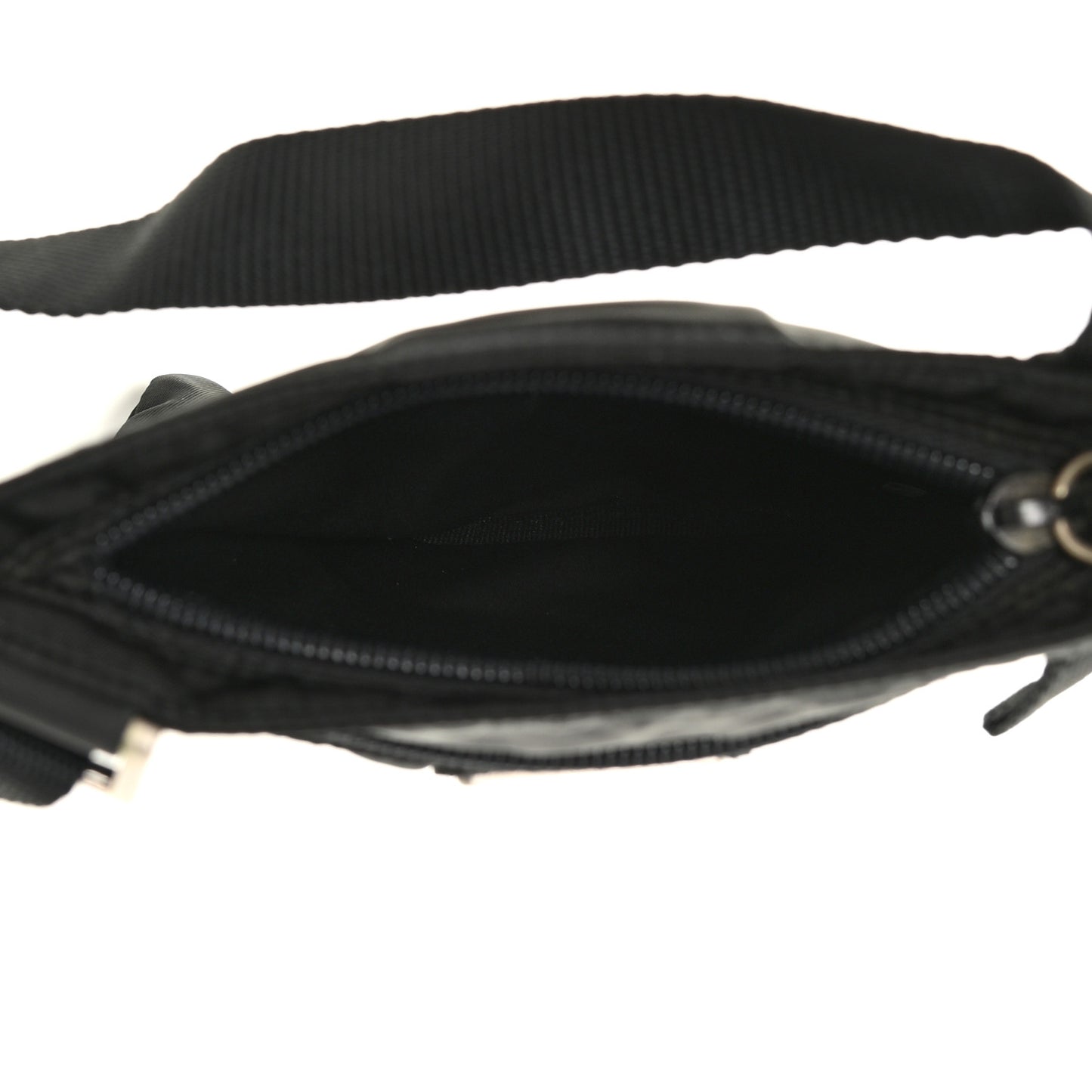 Nylon Small Flat Messenger Bag Black