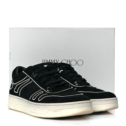 Jimmy Choo Suede Studded Hawaii Low Top Sneakers 41 Black 9 of 9