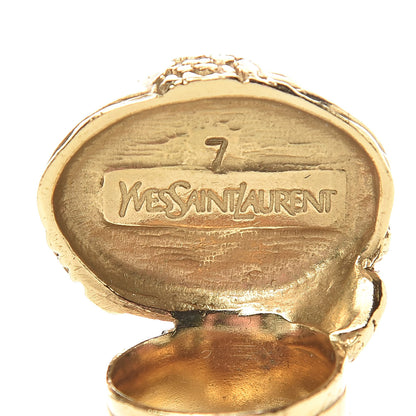 Saint Laurent Glass Cabochon Arty Ovale Ring 7 Black Gold 5 of 6