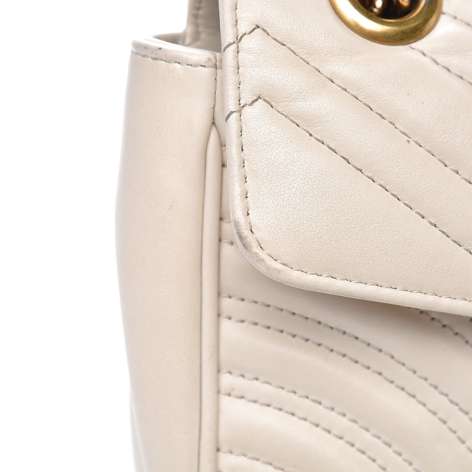 Gucci Calfskin Matelasse Small GG Marmont Shoulder Bag White 11 of 16