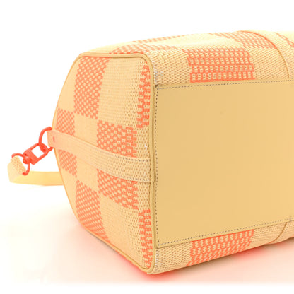 Louis Vuitton Raffia Damier Giant Keepall Bandouliere 50 Natural Orange 7 of 10