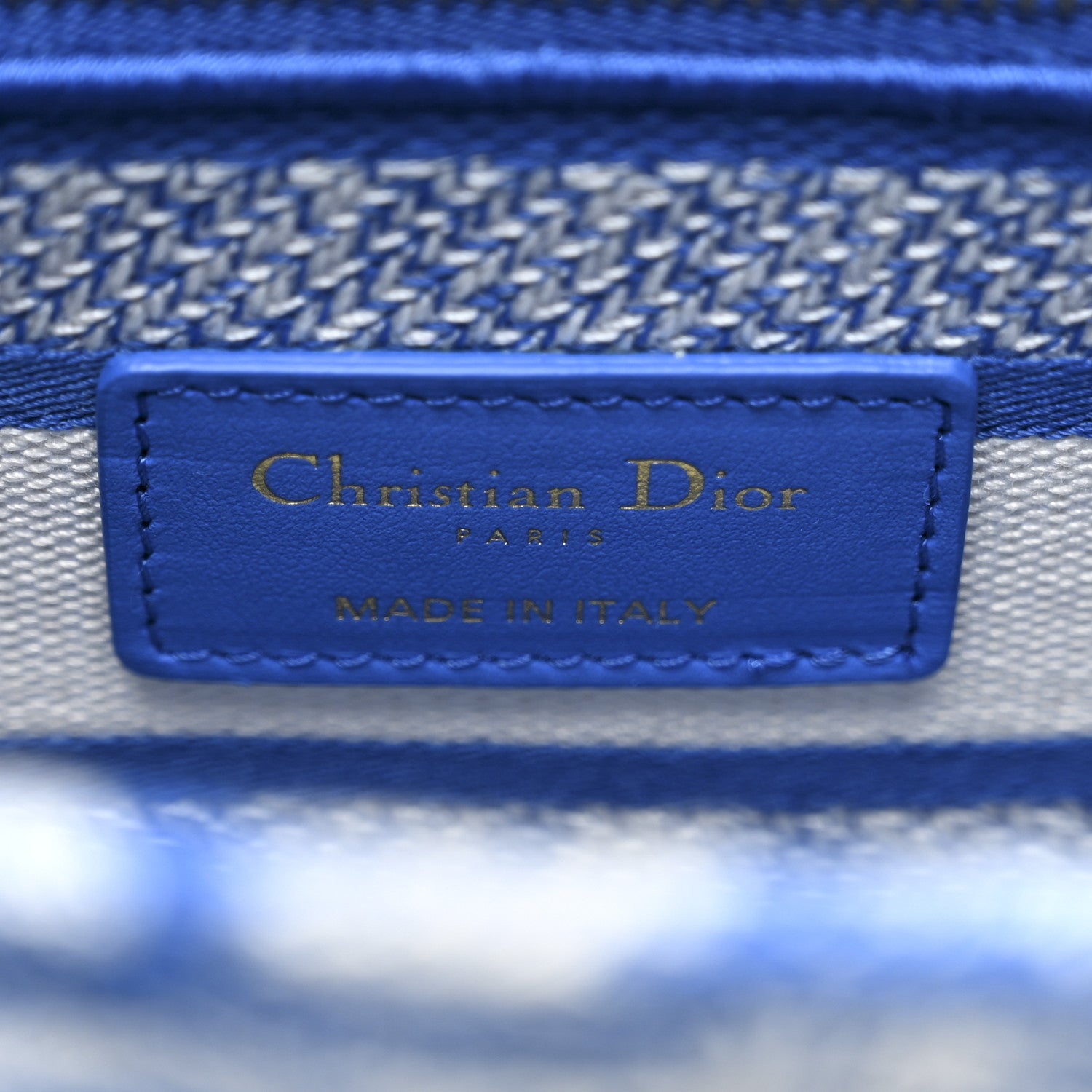 Christian Dior Canvas Toile De Jouy Reverse Embroidered Medium Lady D-Lite Fluorescent Blue 6 of 10