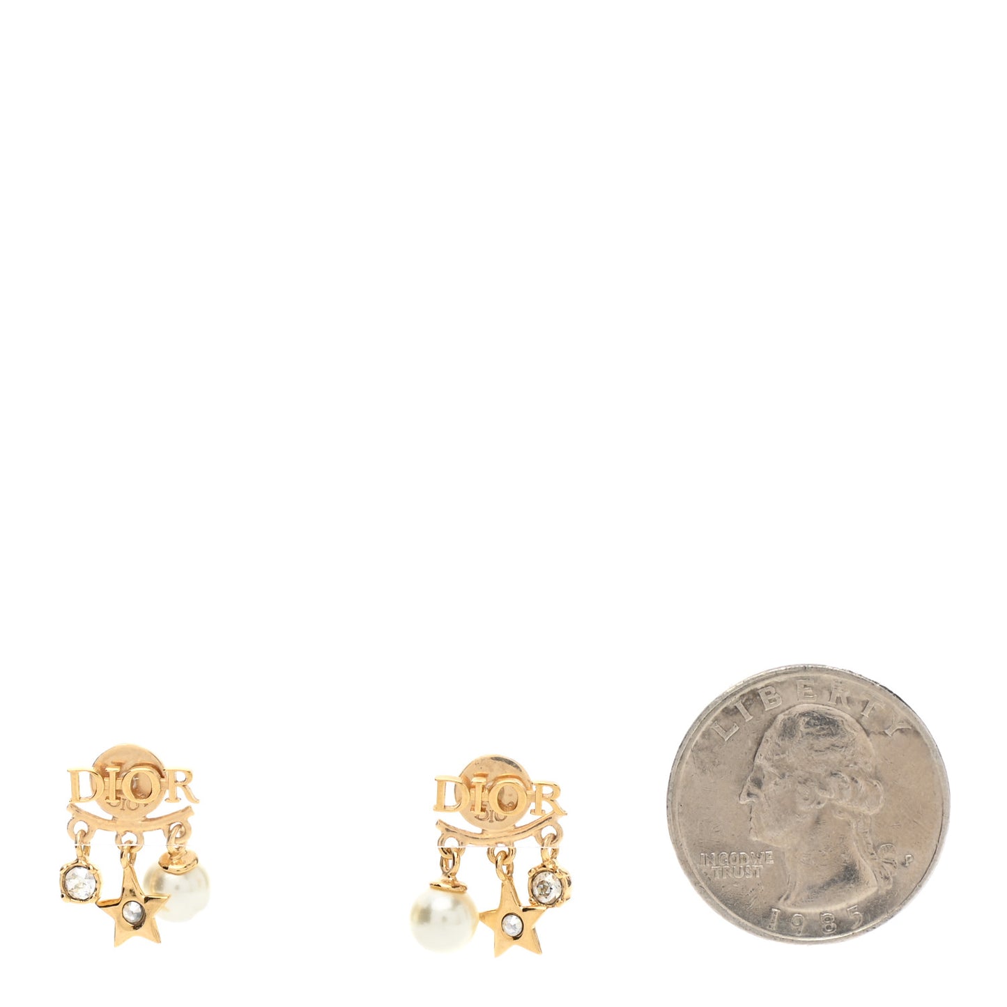 Pearl Crystal Dio(r)evolution Earrings Aged Gold