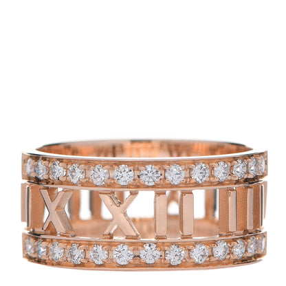Tiffany 18K Rose Gold Diamond Wide Atlas Open Ring 54 7 1 of 6