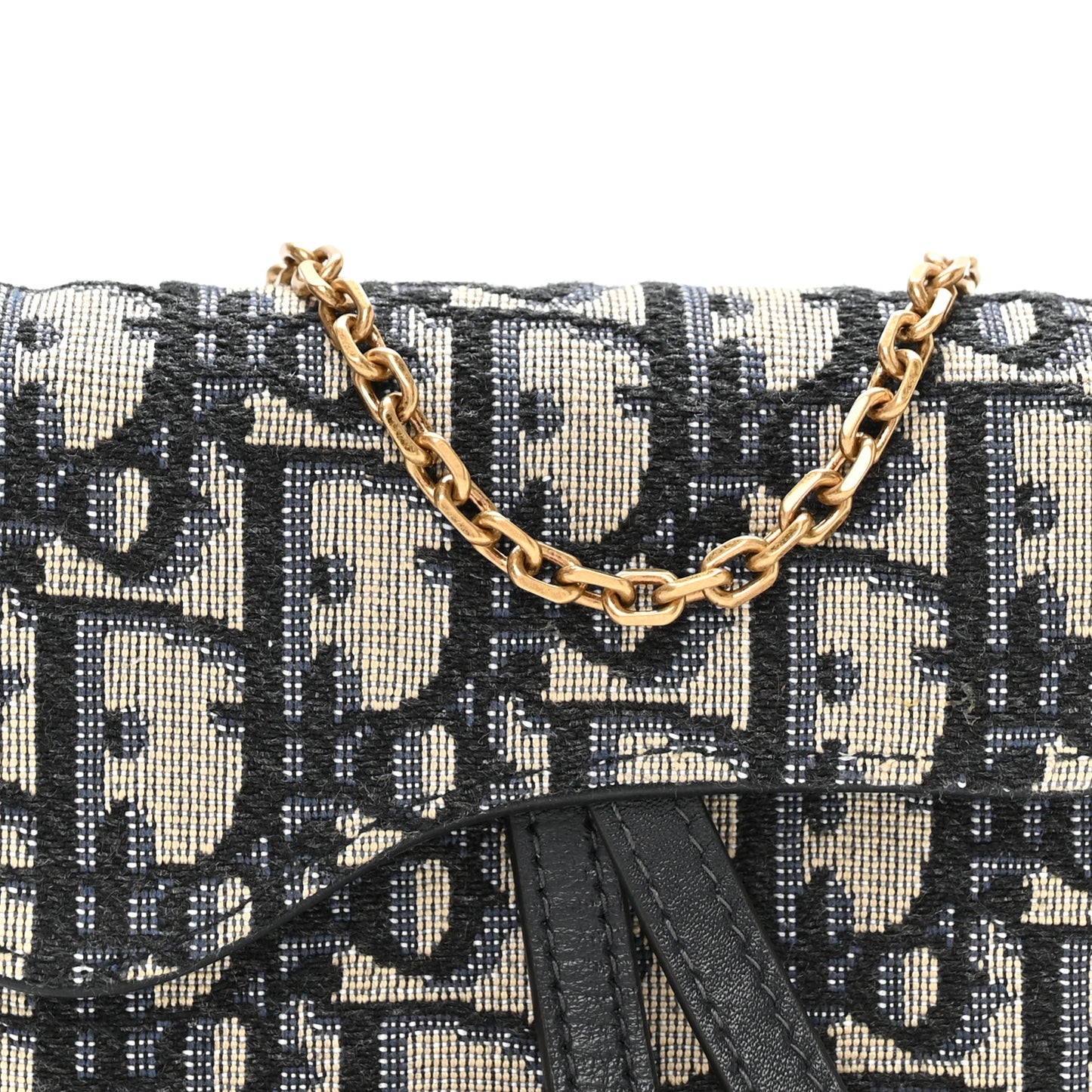 Oblique Nano Saddle Chain Pouch Blue