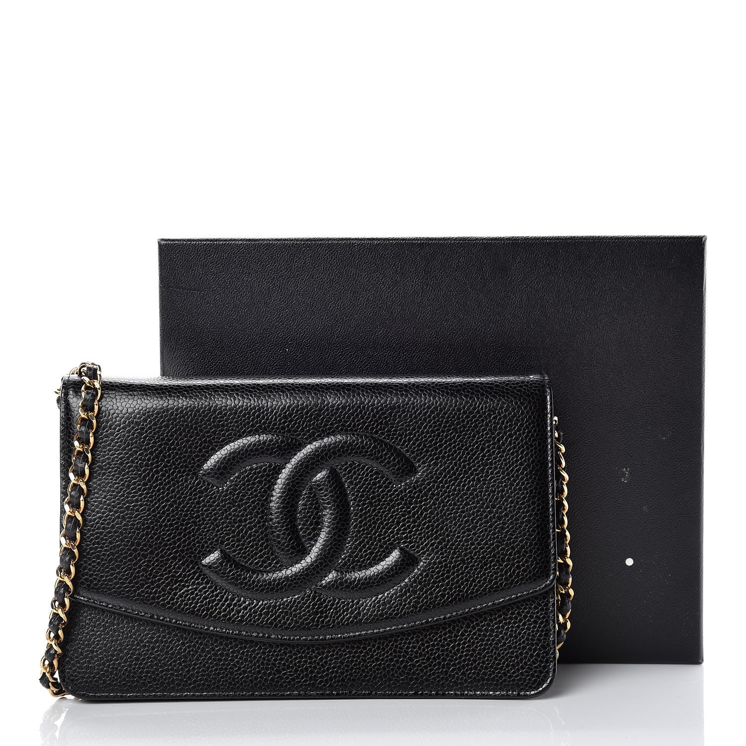 Chanel Caviar Timeless CC Wallet On Chain WOC Black 10 of 10