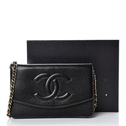 Chanel Caviar Timeless CC Wallet On Chain WOC Black 10 of 10