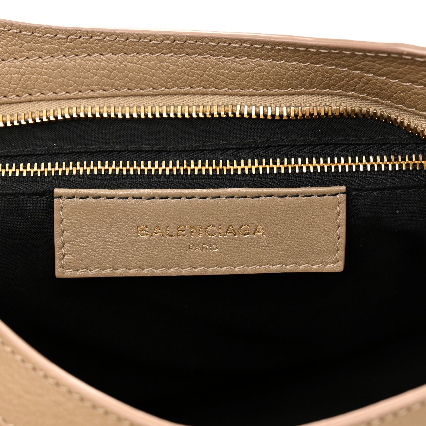 Chevre Gold Metallic Edge Hardware S City Beige Latte