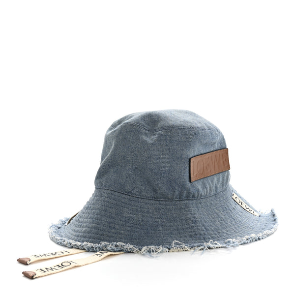 Loewe X PAULA'S IBIZA Denim Frayed Fisherman Bucket Hat 59 Blue