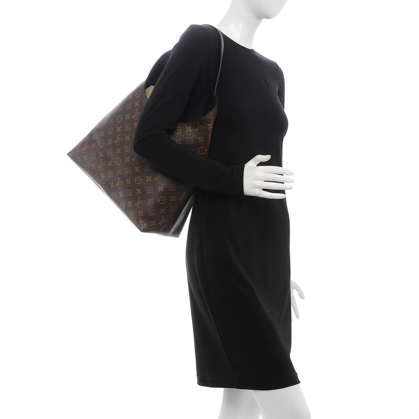 Monogram Flower Hobo Black