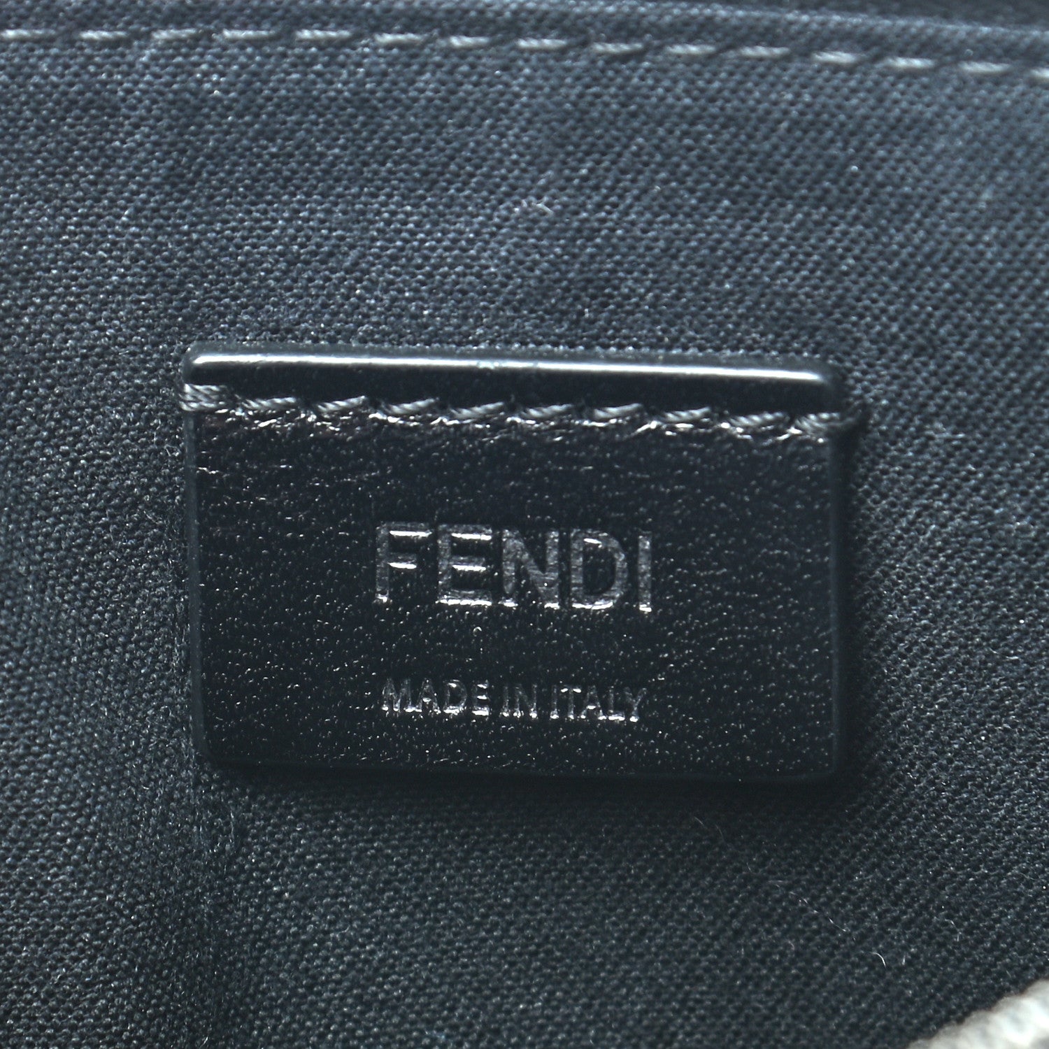 Fendi Vitello Elite Mink Fur Studded Karlito Zip Pouch Black 6 of 7