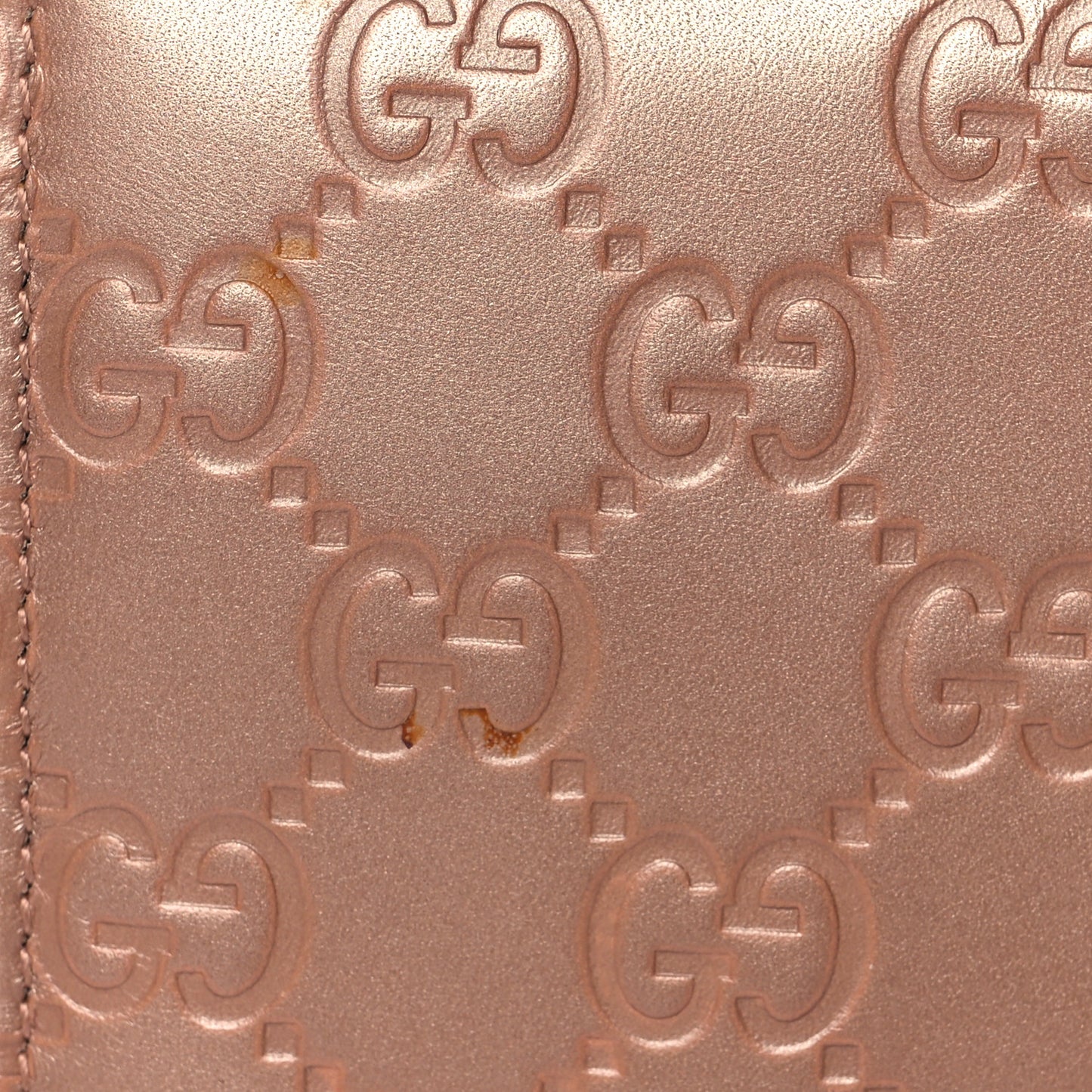Metallic Guccissima Lovely Zip Around Wallet Pink