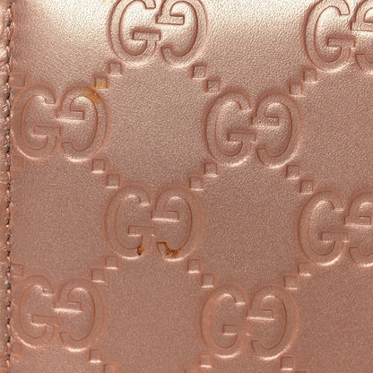Gucci Metallic Guccissima Lovely Zip Around Wallet Pink 10 of 10