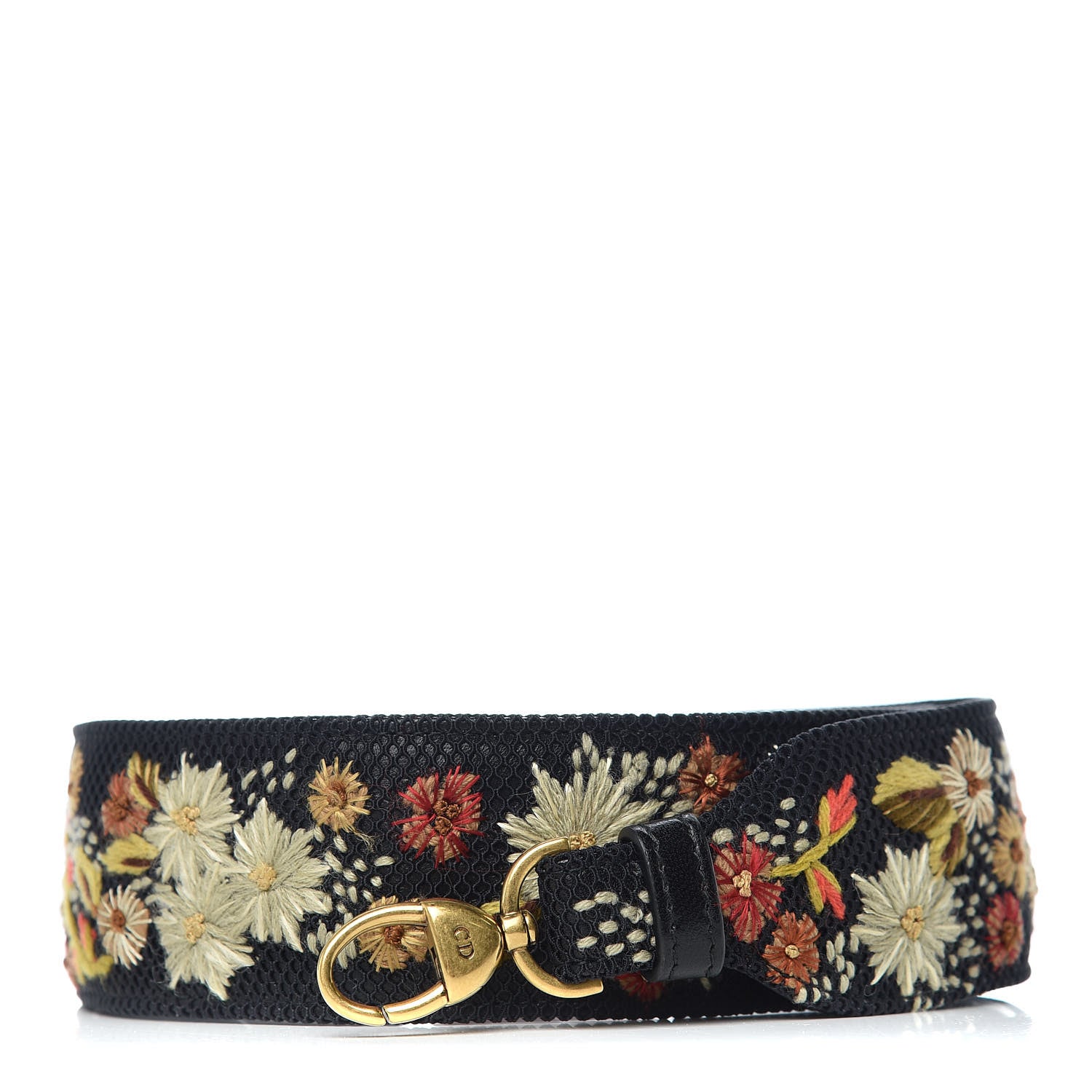 Christian Dior Lambskin Canvas Embroidered Floral Shoulder Strap Multicolor 1 of 4