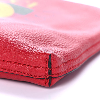 Gucci Pebbled Calfskin Medium Logo Portfolio Clutch Hibiscus Red 12 of 13