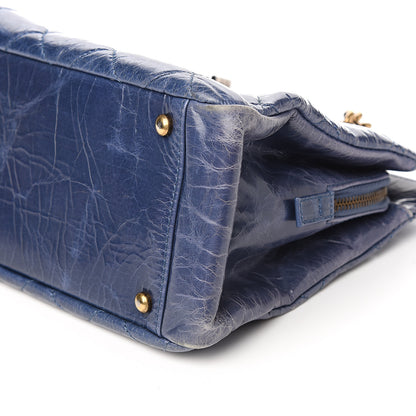 Chanel Glazed Crackled Calfskin Small Reissue Tote Blue 10 of 11