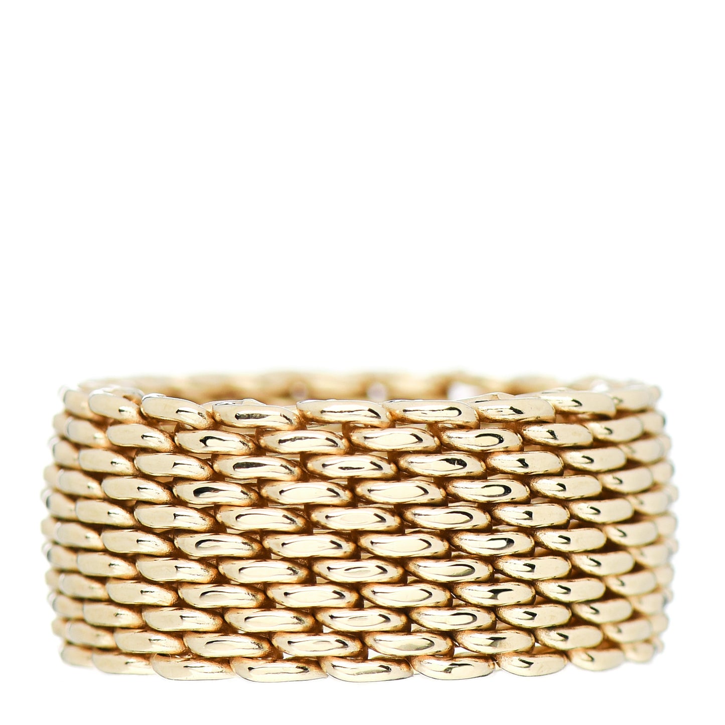 18K Yellow Gold Wide Somerset Mesh Ring 55 7.25