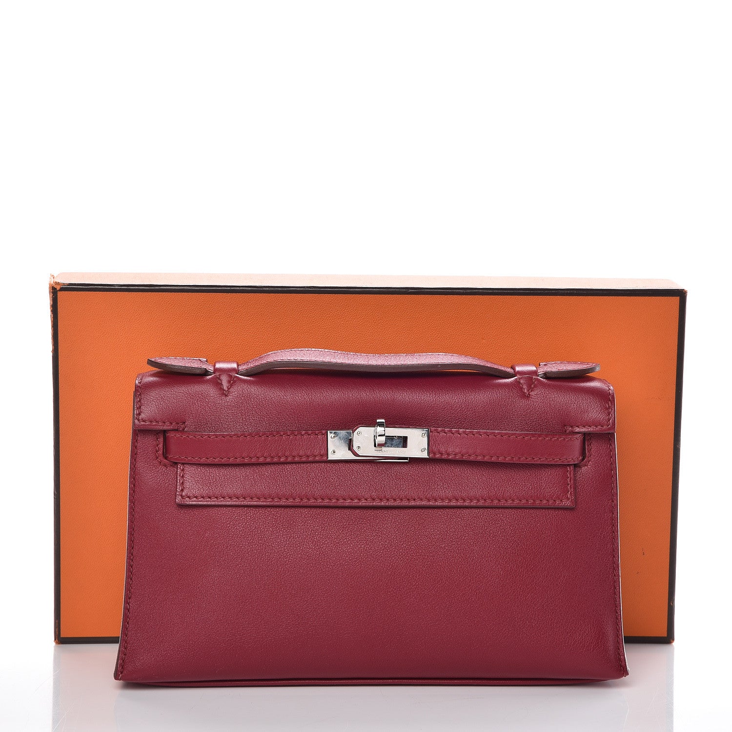 Hermes Swift Kelly Pochette Clutch Rubis 13 of 13