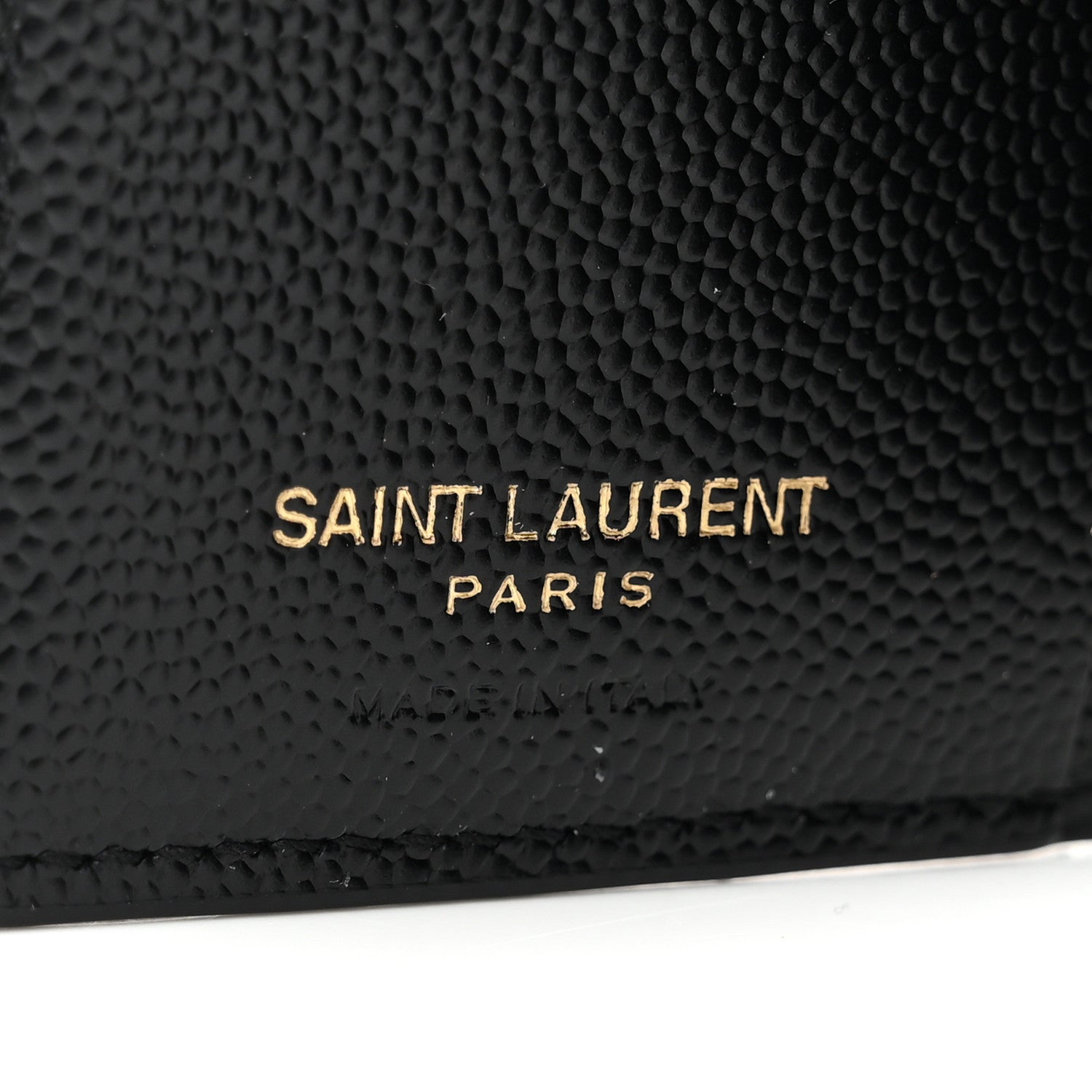 Saint Laurent Grain De Poudre Matelasse Chevron Monogram Zipped Card Case Black 6 of 8