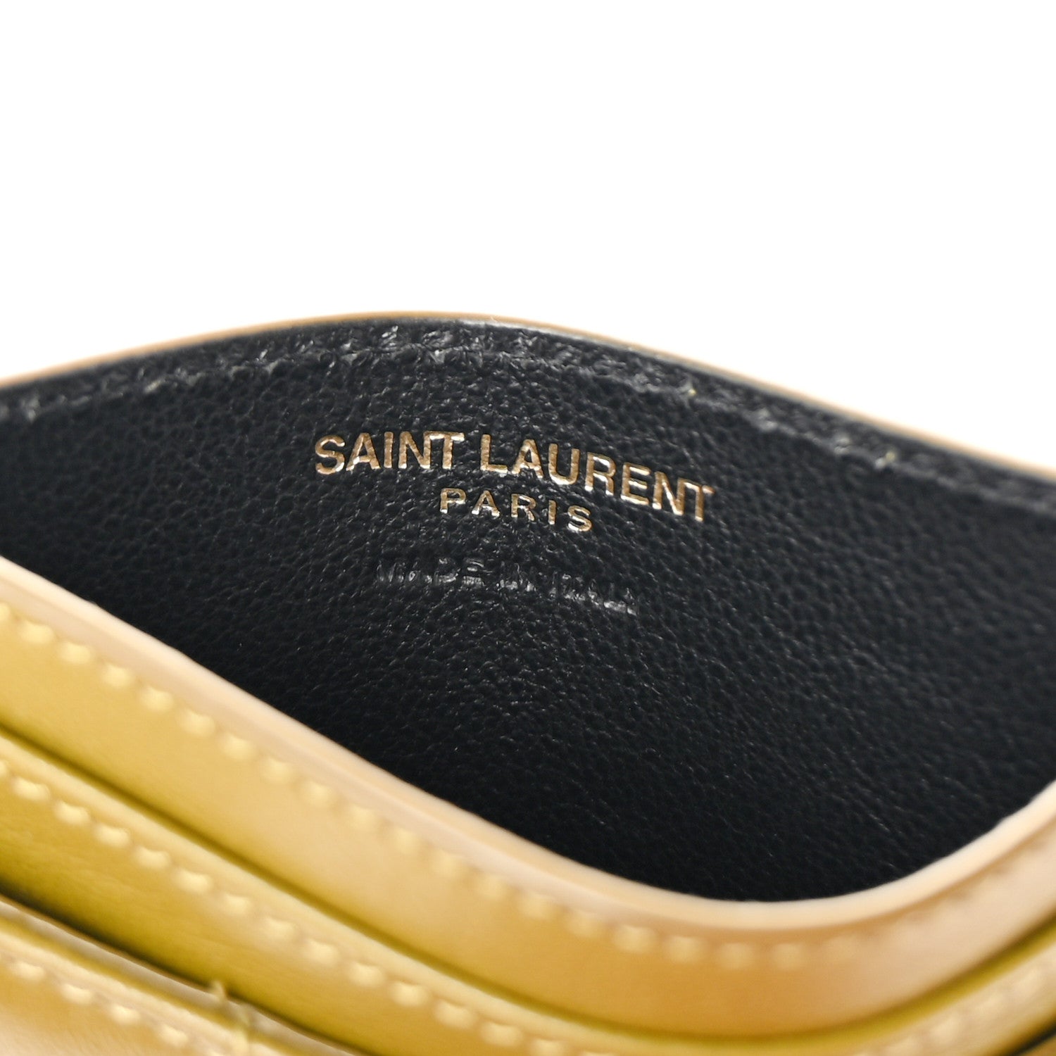 Saint Laurent Lambskin Quilted Cassandre Credit Card Case Olive Drab 6 of 7