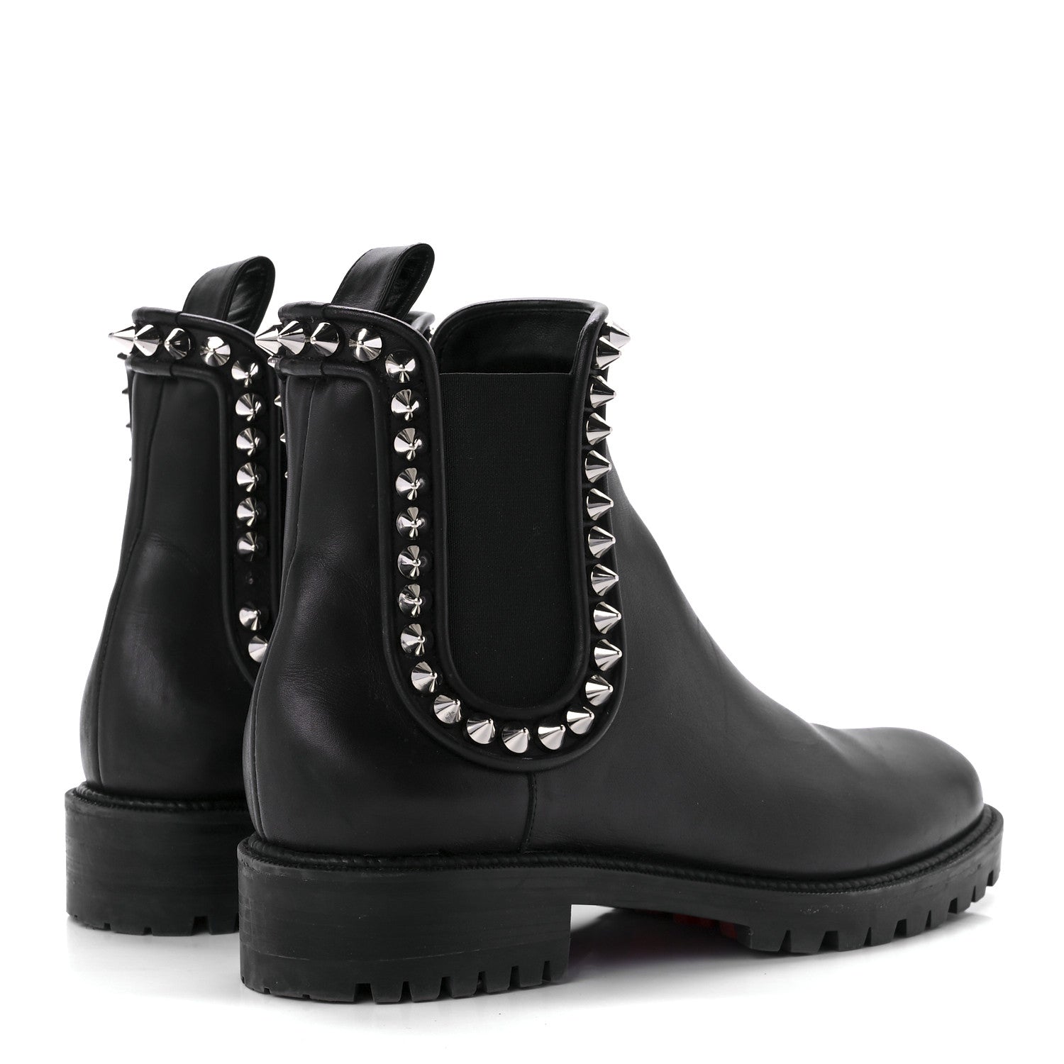 Christian Louboutin Nappa Spiked Capahutta Flat Chelsea Boots 37 Black 4 of 7