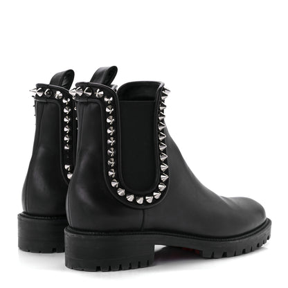 Christian Louboutin Nappa Spiked Capahutta Flat Chelsea Boots 37 Black 4 of 7