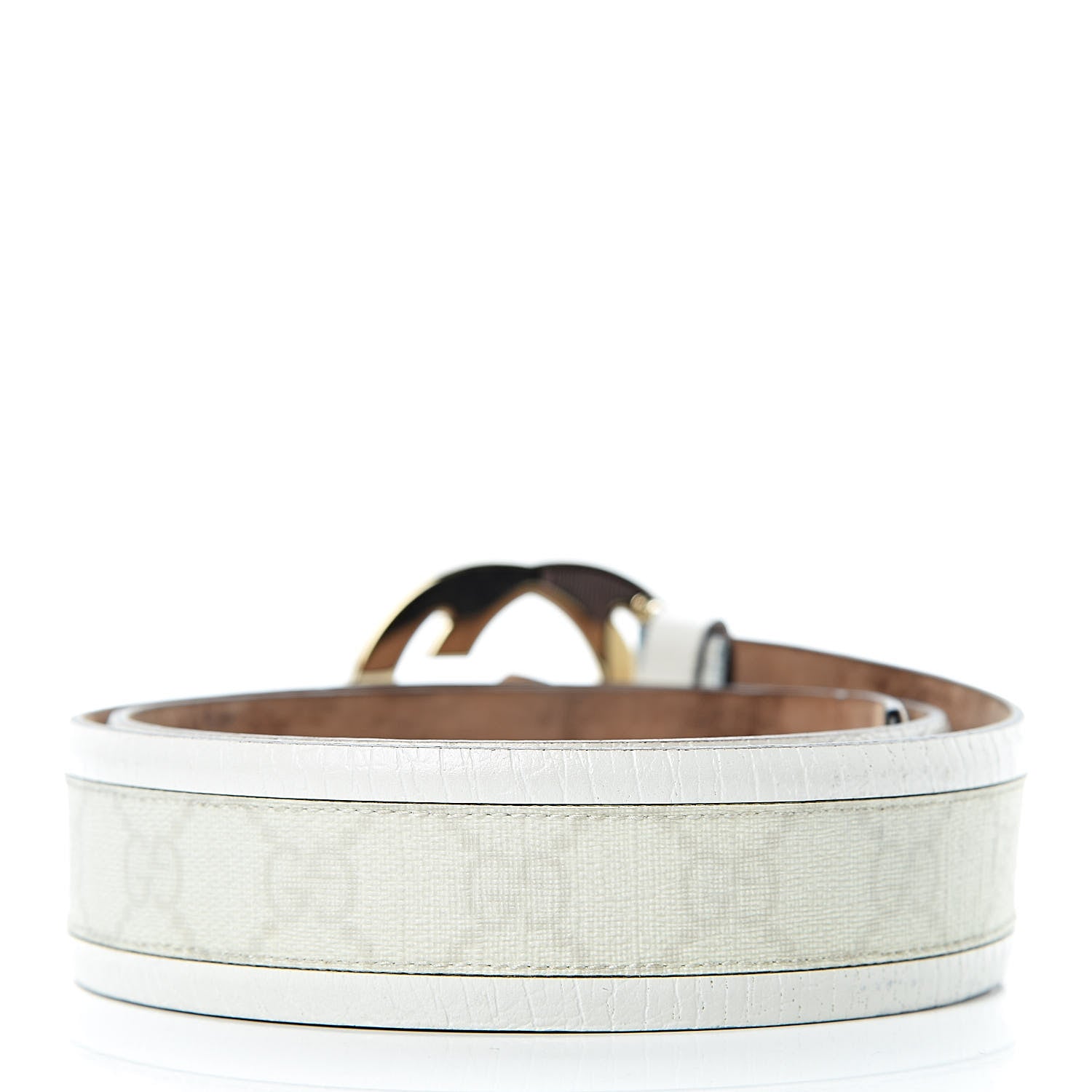 Gucci GG Plus Monogram Calfskin Interlocking G 40mm Belt 85 34 White 3 of 9