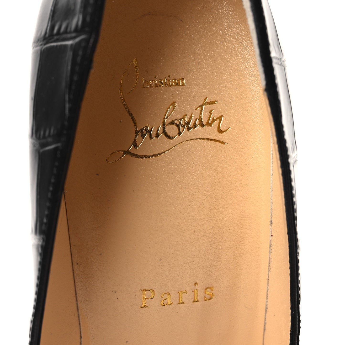 Calfskin Crocodile Embossed Pigalle Follies 100 Pumps 39 Black