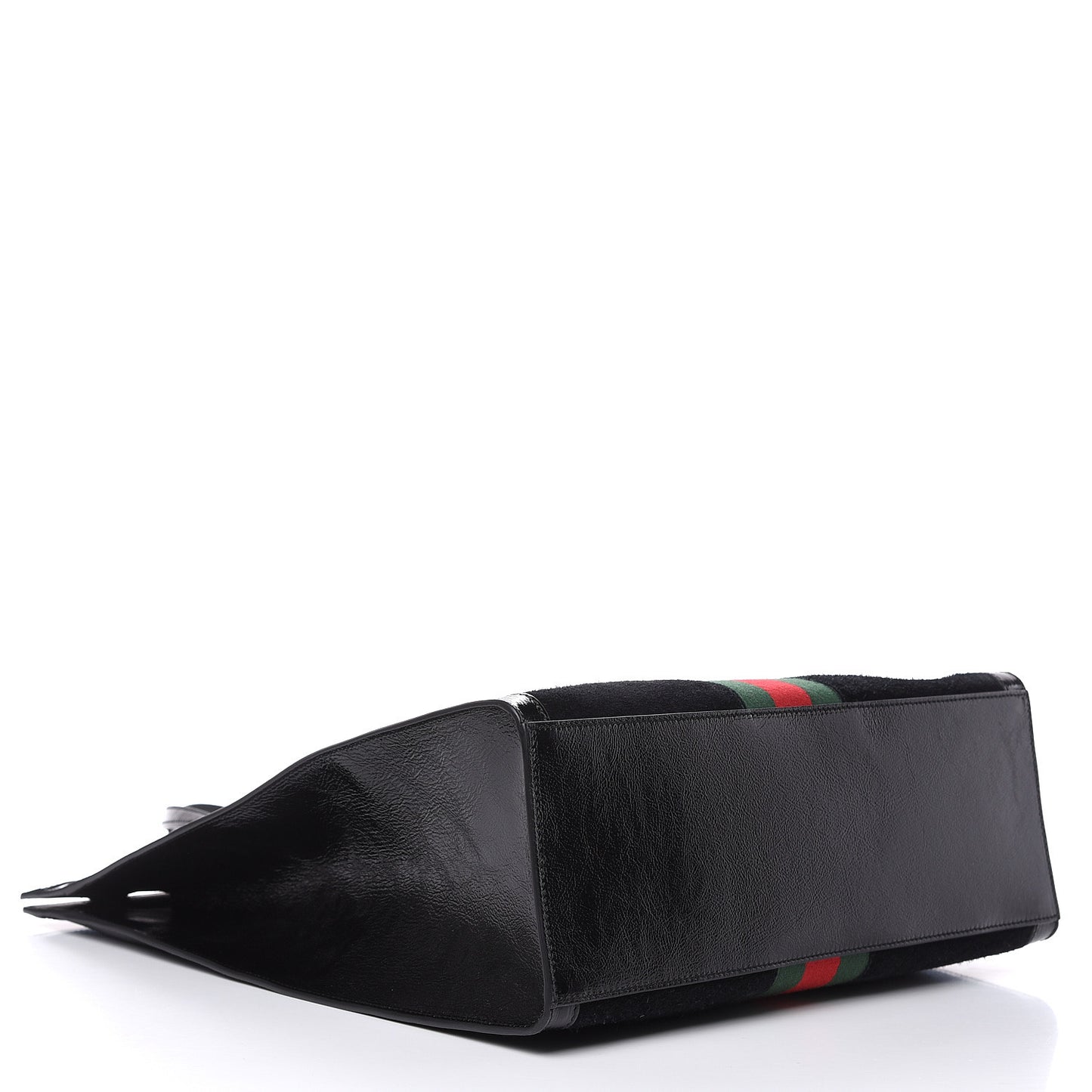 Suede Web Ophidia Vertical Tote Black
